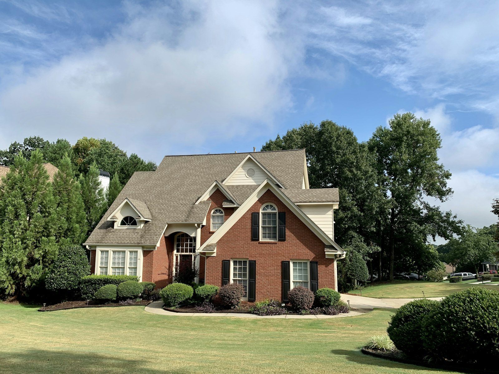 pair of residential garage doors at a house